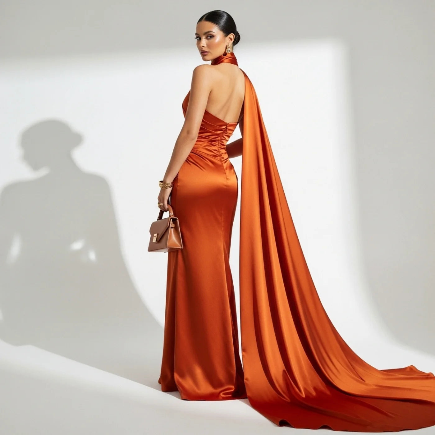 Vestido longo Laranja Solezia